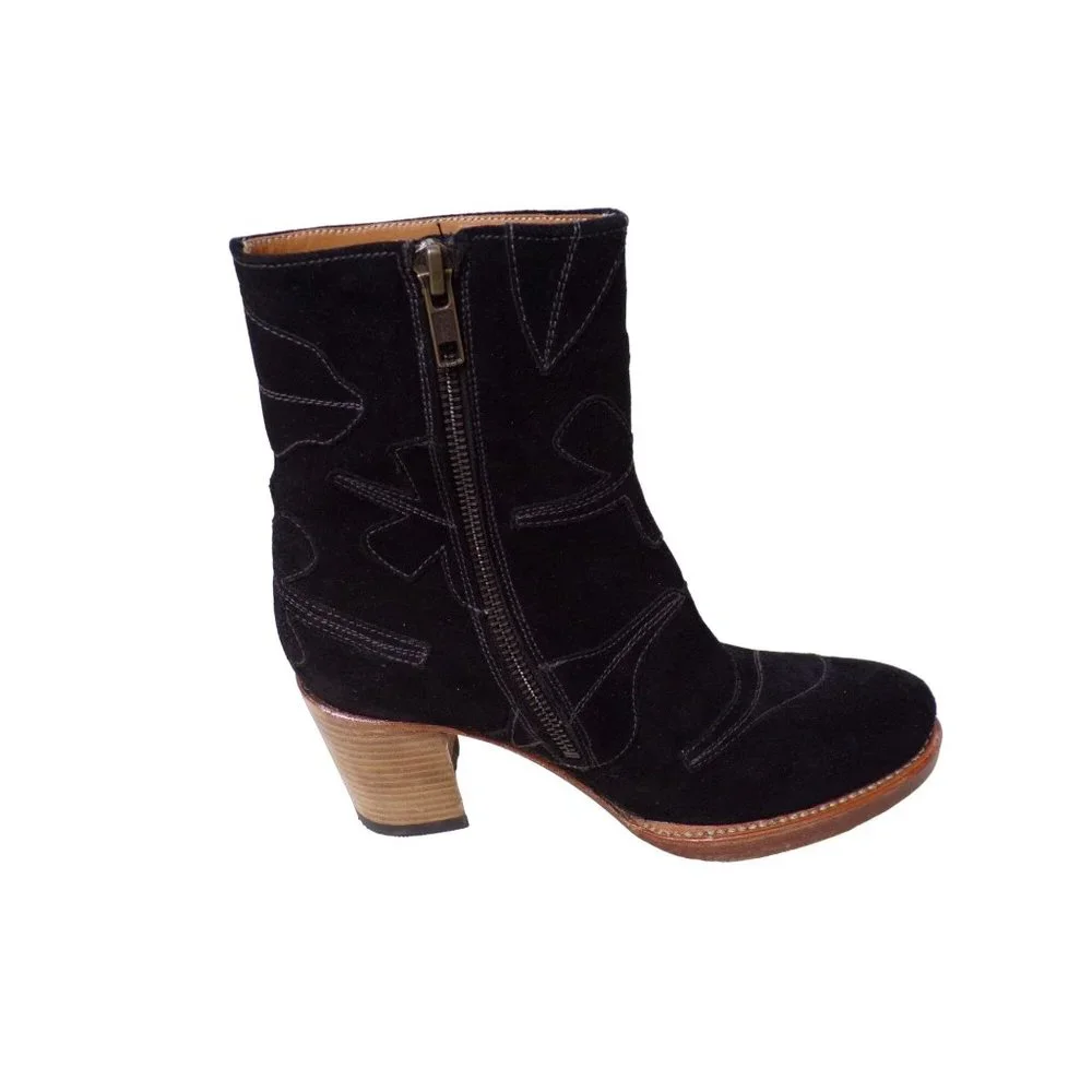 ๐ SYLVEN New York Black Suede Ankle Boots Booties 5.5 - Picture 7 of 11